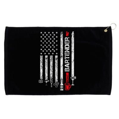 American Flag With Bartender Cool Gift For Women Men Father Grommeted Golf Towel