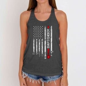 American Flag With Bartender Cool Gift For Women Men Father Women's Knotted Racerback Tank