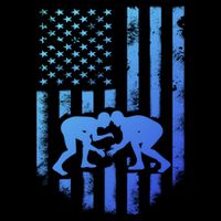 American Flag Wrestling Gift Distressed Wrestle Gift Cooling Performance Crew T-Shirt
