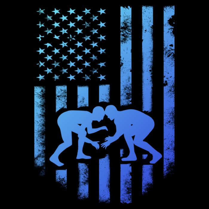 American Flag Wrestling Gift Distressed Wrestle Gift Cooling Performance Crew T-Shirt