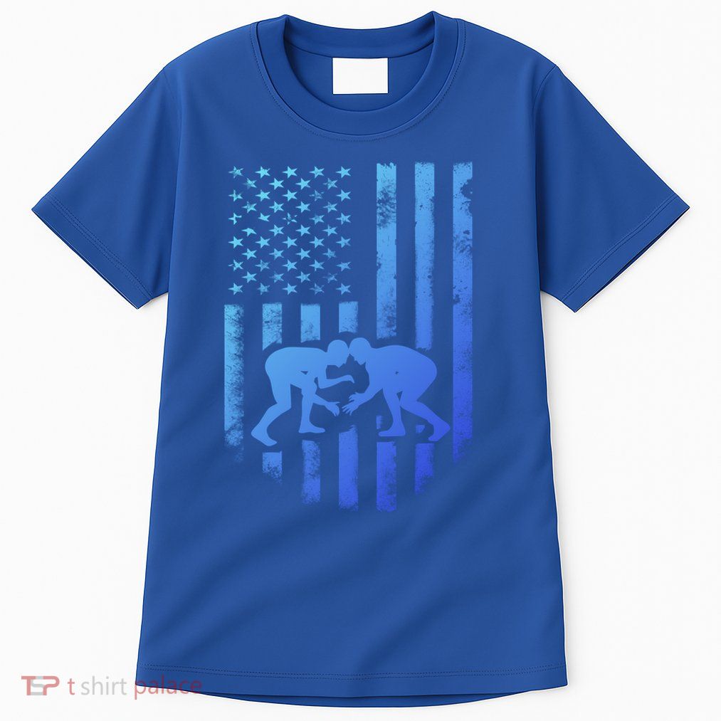 American Flag Wrestling Gift Distressed Wrestle Gift Tall T-Shirt