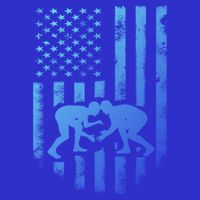 American Flag Wrestling Gift Distressed Wrestle Gift Button