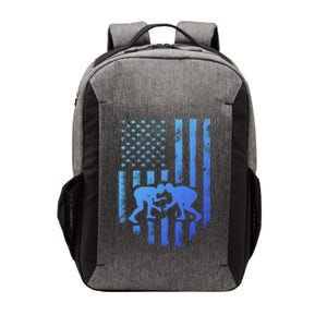 American Flag Wrestling Gift Distressed Wrestle Gift Vector Backpack