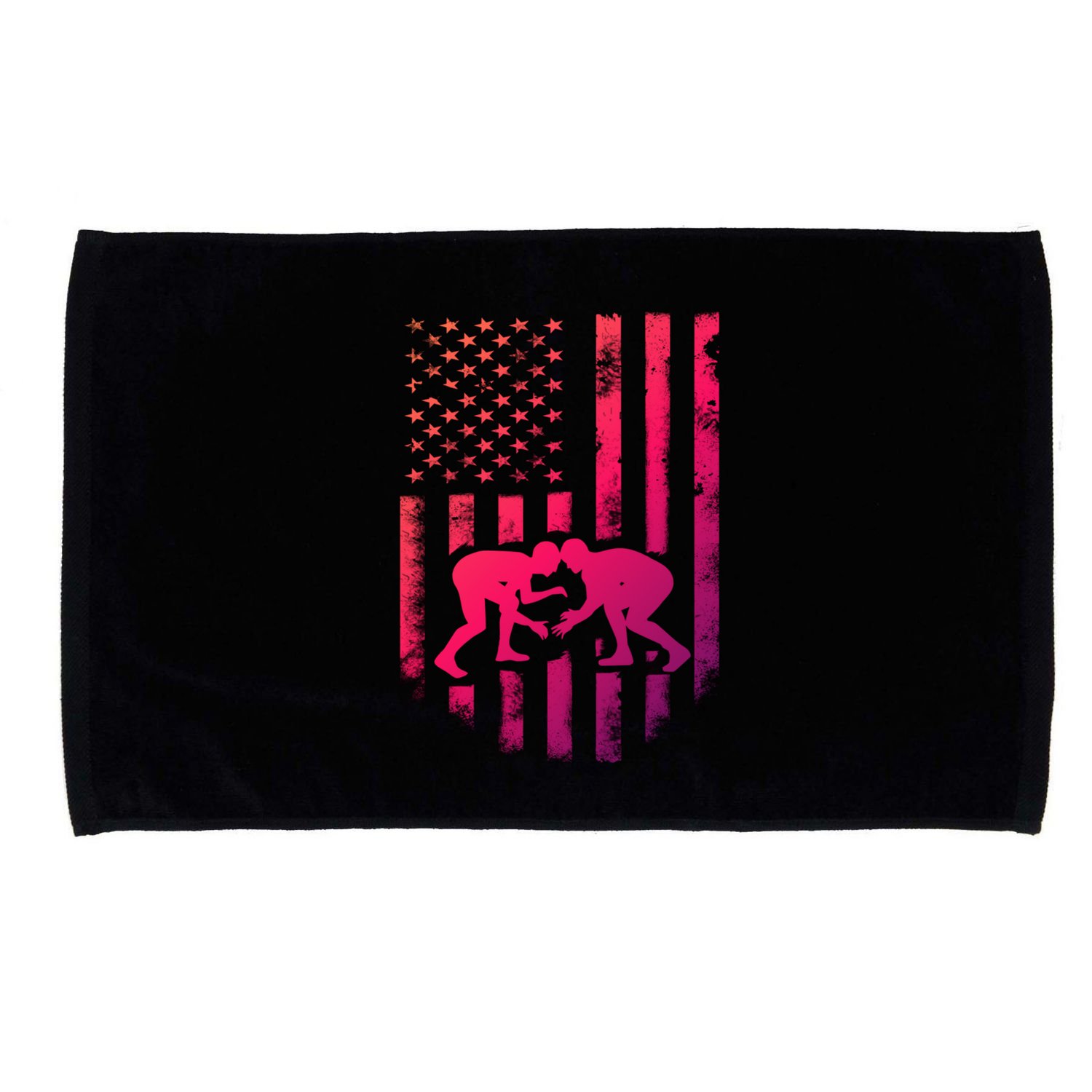 American Flag Wrestling Gift Distressed Wrestle Gift Microfiber Hand Towel