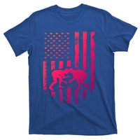 American Flag Wrestling Gift Distressed Wrestle Gift T-Shirt