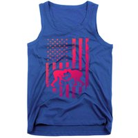 American Flag Wrestling Gift Distressed Wrestle Gift Tank Top