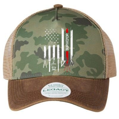 American Flag with Surveyor for wo father Legacy Tie Dye Trucker Hat