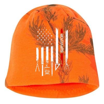 American Flag with Surveyor for wo father Kati - Camo Knit Beanie