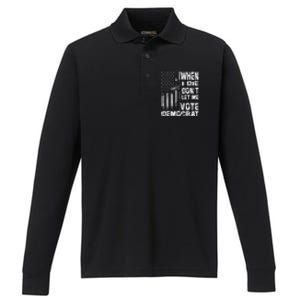 America Flag When I Die Dont Let Me Vote Democrat Anti Joe Biden Performance Long Sleeve Polo