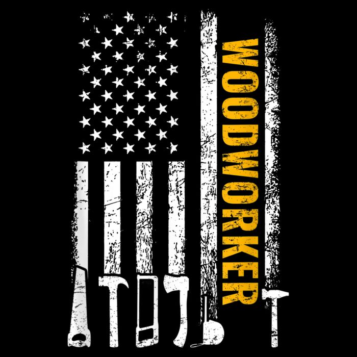 American Flag Woodworker Carpenter Funny Woodworking T-Shirt