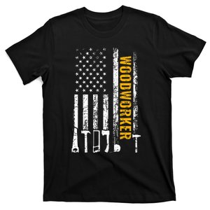 American Flag Woodworker Carpenter Funny Woodworking T-Shirt