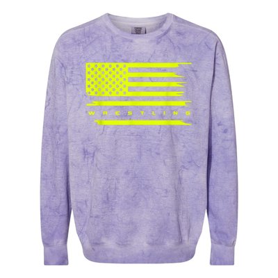 American Flag Wrestling Apparel Wrestling Colorblast Crewneck Sweatshirt