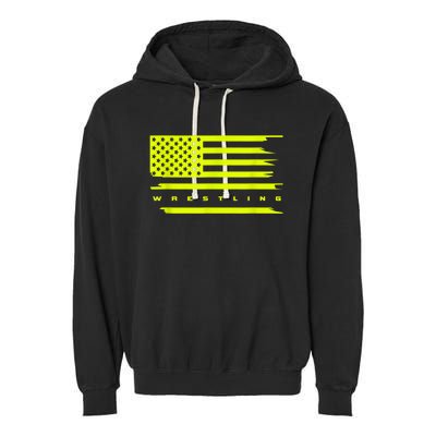 American Flag Wrestling Apparel Wrestling Garment-Dyed Fleece Hoodie