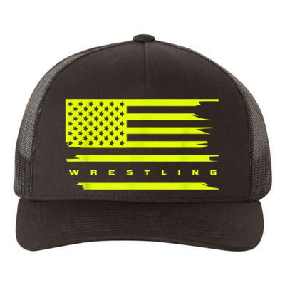 American Flag Wrestling Apparel Wrestling Yupoong Adult 5-Panel Trucker Hat