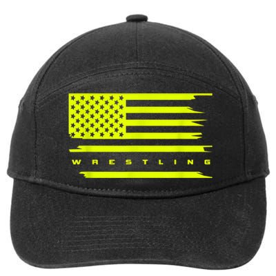 American Flag Wrestling Apparel Wrestling 7-Panel Snapback Hat