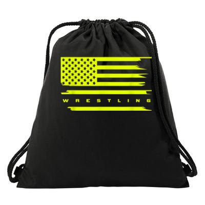 American Flag Wrestling Apparel Wrestling Drawstring Bag