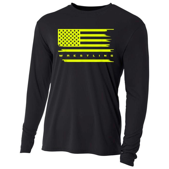 American Flag Wrestling Apparel Wrestling Cooling Performance Long Sleeve Crew