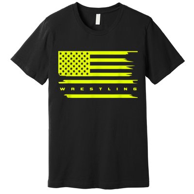American Flag Wrestling Apparel Wrestling Premium T-Shirt
