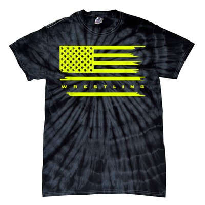 American Flag Wrestling Apparel Wrestling Tie-Dye T-Shirt