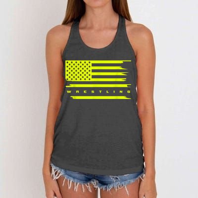 American Flag Wrestling Apparel Wrestling Women's Knotted Racerback Tank