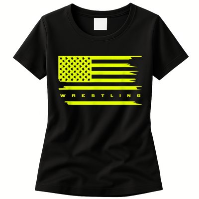 American Flag Wrestling Apparel Wrestling Womens T-Shirt