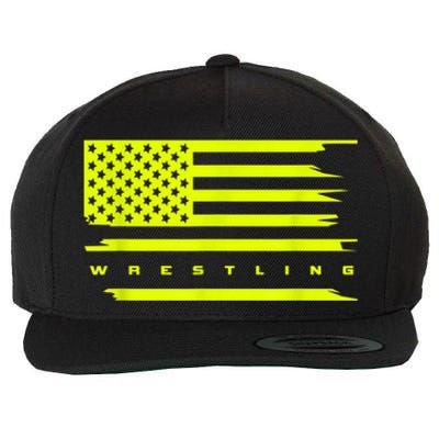 American Flag Wrestling Apparel Wrestling Wool Snapback Cap