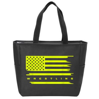 American Flag Wrestling Apparel Wrestling Zip Tote Bag