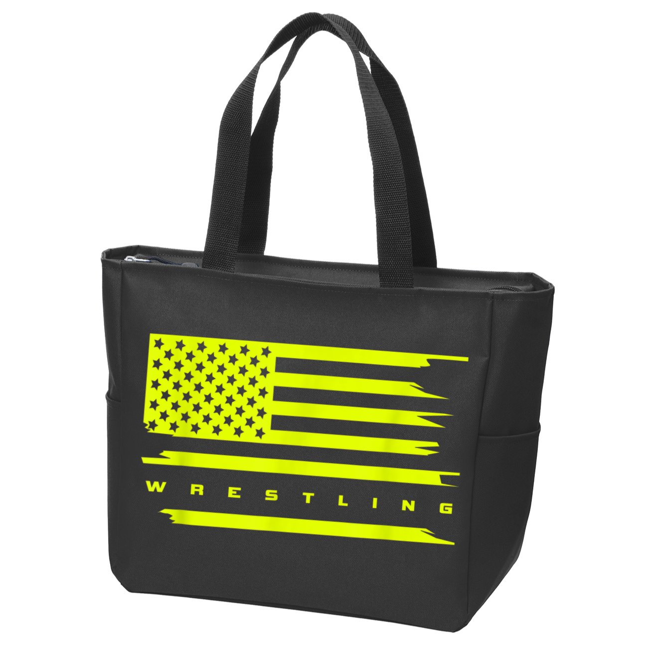 American Flag Wrestling Apparel Wrestling Zip Tote Bag