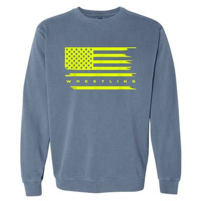 American Flag Wrestling Apparel Wrestling Garment-Dyed Sweatshirt