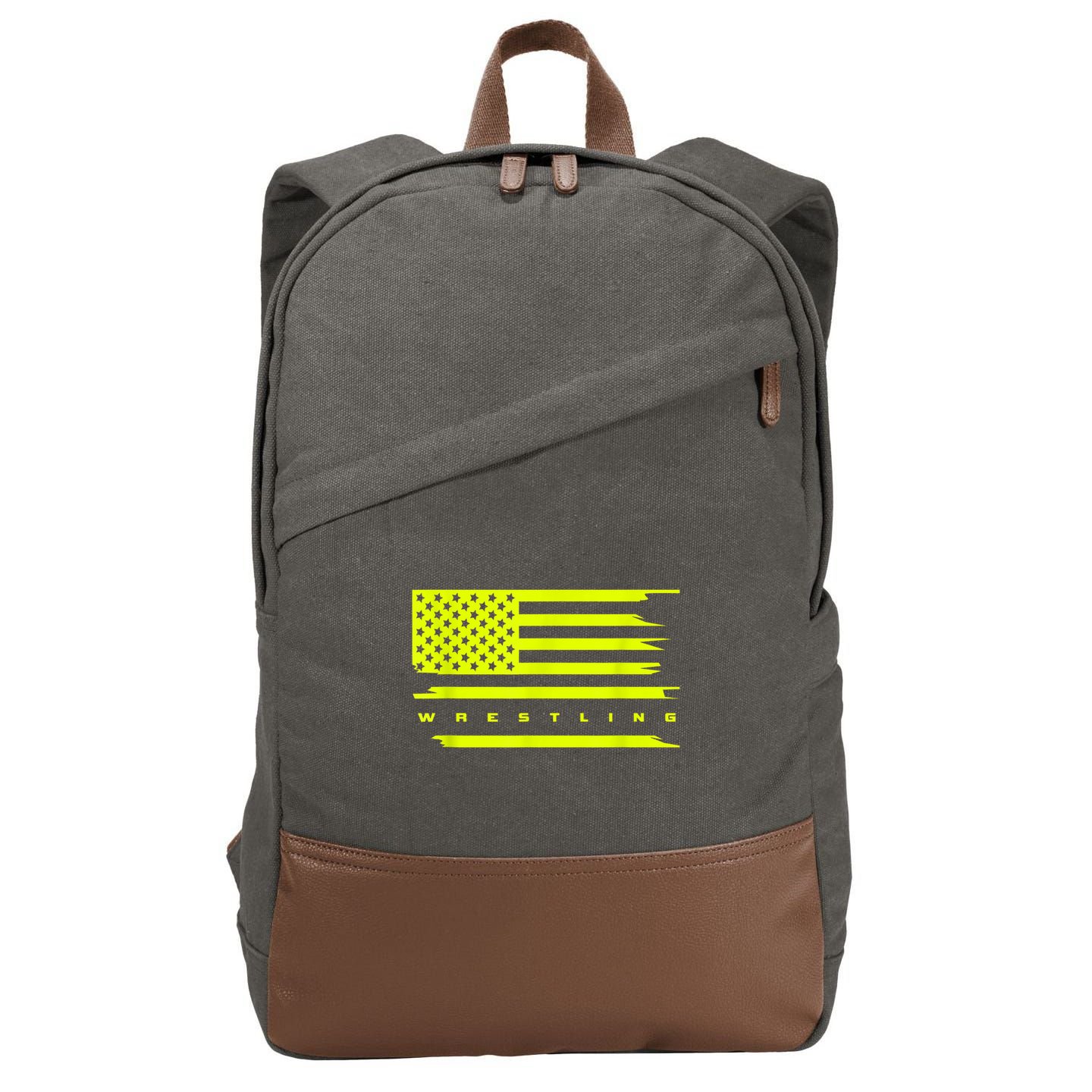 American Flag Wrestling Apparel Wrestling Cotton Canvas Backpack