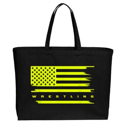 American Flag Wrestling Apparel Wrestling Cotton Canvas Jumbo Tote