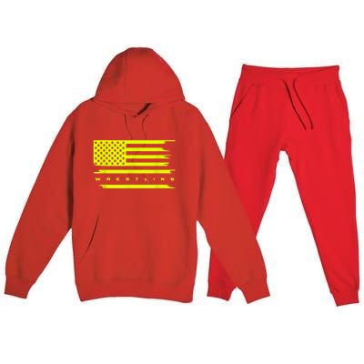 American Flag Wrestling Apparel Wrestling Premium Hooded Sweatsuit Set