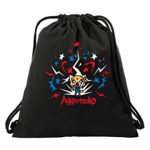 Aggretsuko Fire Works 4th Of July Drawstring Bag