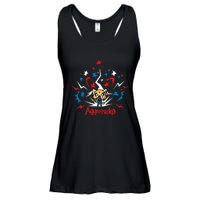 Aggretsuko Fire Works 4th Of July Ladies Essential Flowy Tank