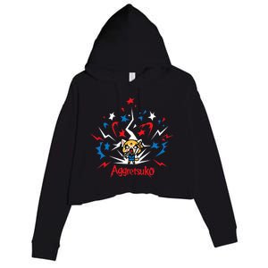 Aggretsuko Fire Works 4th Of July Crop Fleece Hoodie