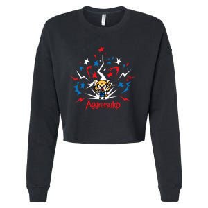 Aggretsuko Fire Works 4th Of July Cropped Pullover Crew