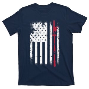 American Flag Woodworking Man Carpenter Wood Working T-Shirt