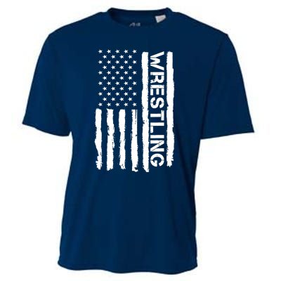 American Flag Wrestling Lovers Sport Fans Cooling Performance Crew T-Shirt