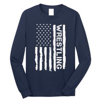 American Flag Wrestling Lovers Sport Fans Long Sleeve Shirt