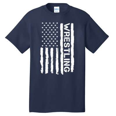 American Flag Wrestling Lovers Sport Fans Tall T-Shirt