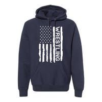 American Flag Wrestling Lovers Sport Fans Premium Hoodie