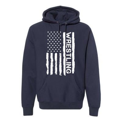 American Flag Wrestling Lovers Sport Fans Premium Hoodie