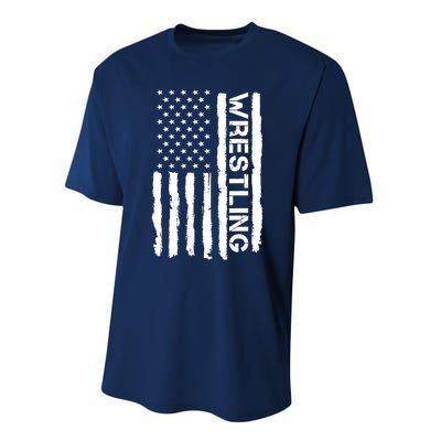 American Flag Wrestling Lovers Sport Fans Performance Sprint T-Shirt