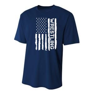 American Flag Wrestling Lovers Sport Fans Youth Performance Sprint T-Shirt