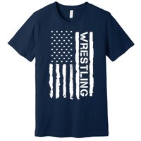 American Flag Wrestling Lovers Sport Fans Premium T-Shirt