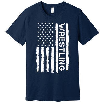 American Flag Wrestling Lovers Sport Fans Premium T-Shirt