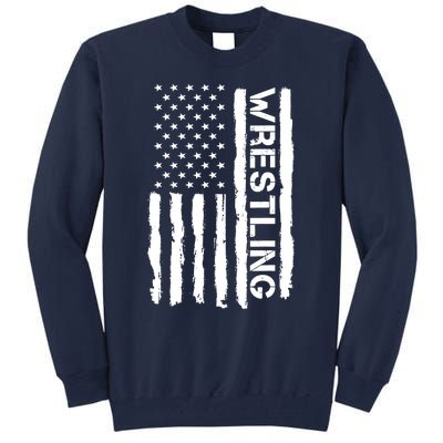 American Flag Wrestling Lovers Sport Fans Tall Sweatshirt