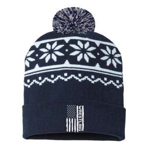 American Flag Wrestling Lovers Sport Fans USA-Made Snowflake Beanie