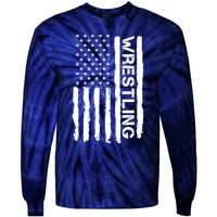 American Flag Wrestling Lovers Sport Fans Tie-Dye Long Sleeve Shirt