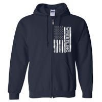 American Flag Wrestling Lovers Sport Fans Full Zip Hoodie